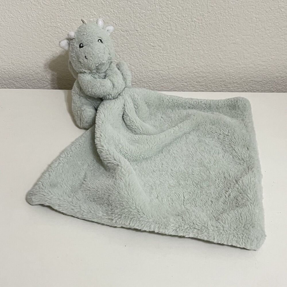 Kelly Toys Green Dragon Security Blanket Rattle Lovey Lovie Blankie